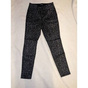 Bold Elements Womens Cut To Curve Skinny Jeans Gray Leopard Print Stretch 00